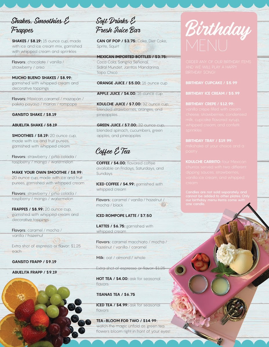 Menu Kdulche Cafe 1 Inc-1