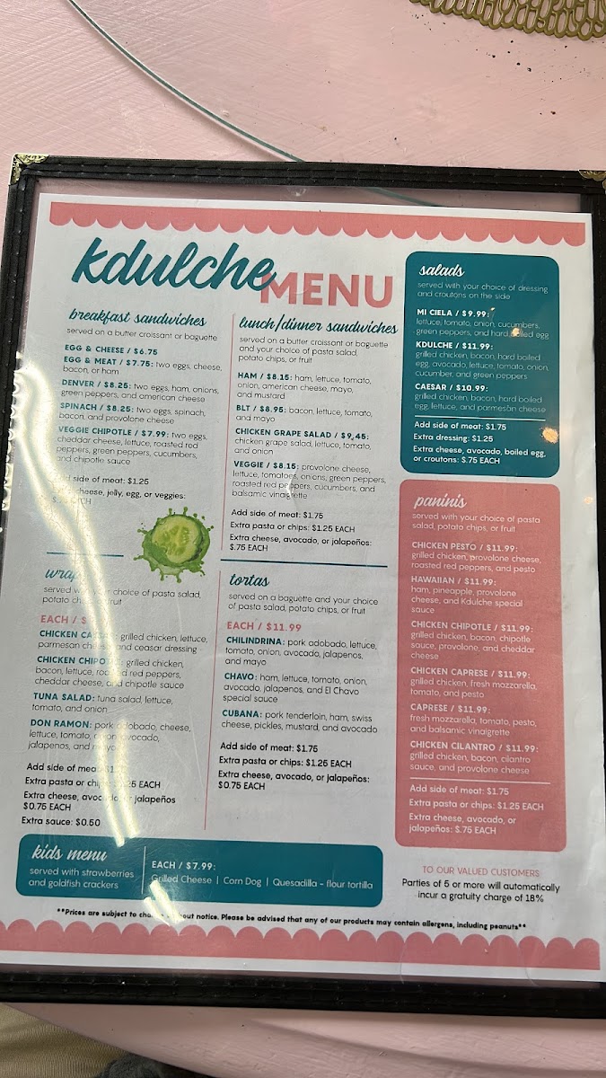 Menu Kdulche Cafe 1 Inc-7