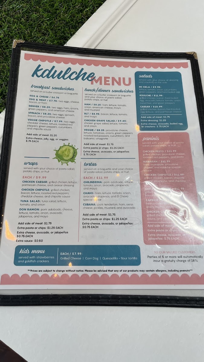 Menu Kdulche Cafe 1 Inc-8